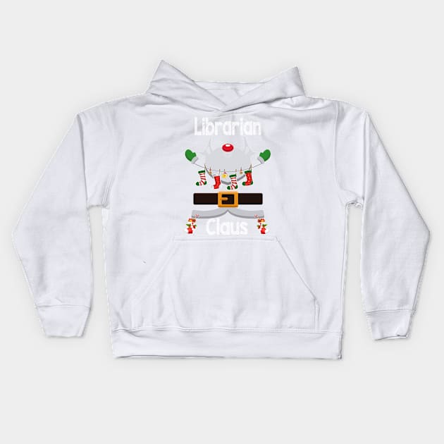 Librarian Claus Santa Christmas Costume Pajama Kids Hoodie by johnbbmerch